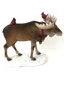 5x6” Holiday Christmas Woodland Resin Moose Figurine Holiday Decor - Picture 1 of 6
