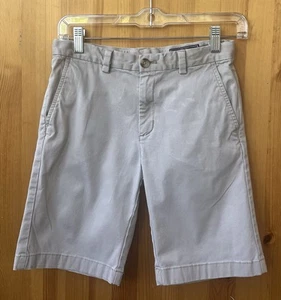 Vineyard Vines Boys Chino Knee Length Khaki Shorts Adjustable Waist - Size 12 - Picture 1 of 3