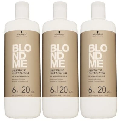 Schwarzkopf Blondme 6 % 3 x 1000 ml Oxydant Entwickler Set