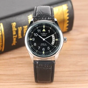 Winner Watches Men's Military Automatic Mechanical Watch Leather Band Wristwatch - Picture 1 of 13