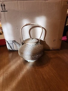 Japanese Meiji Period Pottery Teapot orange peel  reticulated Glaze old - Picture 1 of 7