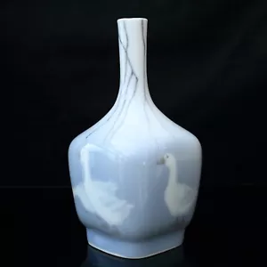 Royal Copenhagen Art Nouveau Vase 199 / 135 Porcelain Hand Painted Geese c1910 - Picture 1 of 23