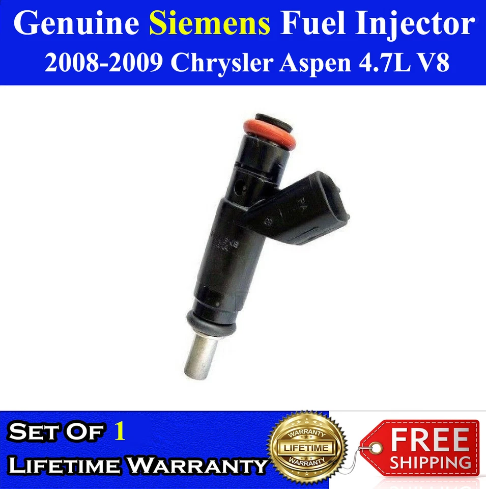 Genuine SINGLE Siemens Fuel injector For 2008-2009 Chrysler Aspen 4.7L V8 Foto 1 de 1