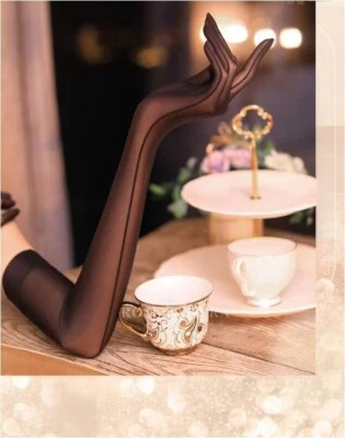 Guanti da donna sexy in nylon 59,6% nylon 40,4% ela party guanti da sposa neri - Immagine 1 di 4