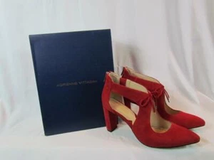 NIB Adrienne Vittadini Red  High Heel Shootie (Shoe Bootie) Sz 9.5 M Red Suede - Picture 1 of 12
