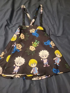 Hot Topic Hunter X Hunter Black Character Skirt With Suspenders Size Large New - Picture 1 of 4