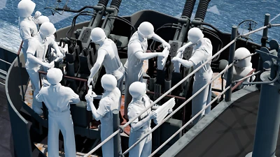 WWII US Navy - 40mm Quod Bofors Crew - 10 Figures - Set 1 - Image 1 of 4