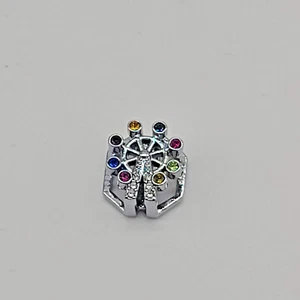 KEEP Collective "Ferris Wheel" Key Multi-Color Crystal Silver Slide Charm - Picture 1 of 5