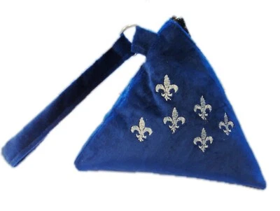 "Royal Lilies"  Pyramid Velvet Cosmetic Bag Blue Veralis VL-CB-04 Foto 1 de 4