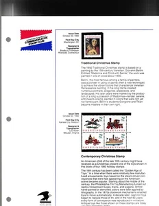 USA MNH 1992 COMMEMORATIVE PANEL TRADITIONAL AND CONTEMPORY CHRISTMAS - Picture 1 of 1