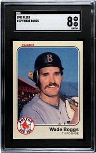 1983 Fleer Baseball #179 WADE BOGGS SGC 8 Rookie RC Boston Red Sox HOF - Picture 1 of 2
