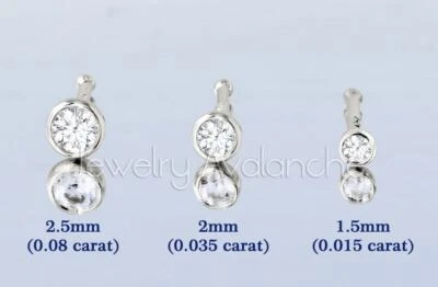 Набор безелей из чистого 14-каратного бриллиантового костяного конца с заклепками для носа — 22 г из чистого 14-каратного золота с настоящими бриллиантами - Изображение 1 из 4