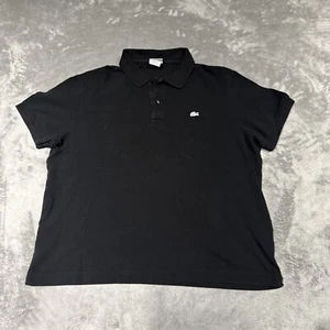 Lacoste Sport Polo Shirt Mens 7 2XL Black Short Sleeve Croc Golf Pique Preppy - Picture 1 of 7