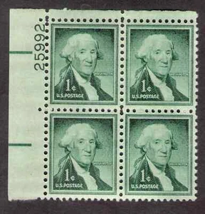 US. 1031. 1c. George Washington, Liberty. PB4 #25992 UL. MNH. 1956-3 - Picture 1 of 2