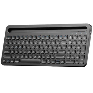 Rechargeable Built-in Cradle Wireless Bluetooth Keyboard for Windows iOS Android - Picture 1 of 13