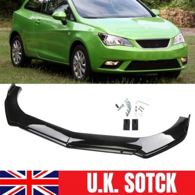 BETTERTIME11 Gloss Black Front Bumper Lip Splitter Spoiler Kit For Seat Ibiza Leon Arona BT