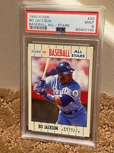 1990 Fleer Bo Jackson PSA 9 All - stars card NEW CLEAN CASE #20 LOW POP