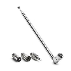 F Type Telescopic Aerial Antenna 75 Ohm with 3.5 Adapter For Bose Wave Radio FM
