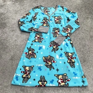 Disney Bambi Thumper Pajama Dress Girls Blue Long Sleeve Graphic  Sleepwear - Picture 1 of 11