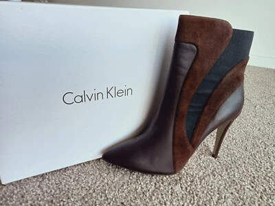 Calvin Klein Collection Ilana Leather & Suede Ankle Boots Size 38.5 (AU 7/7.5) - image 1 of 4