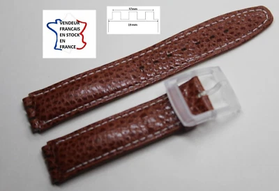 Bracelet pour SWATCH;MARRON;CUIR VERITABLE ;Larg.19 mm;accroche 17 mm/ 256-62-11 - Photo 1/4