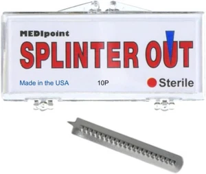 Medipoint MP76512 Splinter-Out Splinter Remover, Standard, Steel (Pack of 10) - Imagen 1 de 4