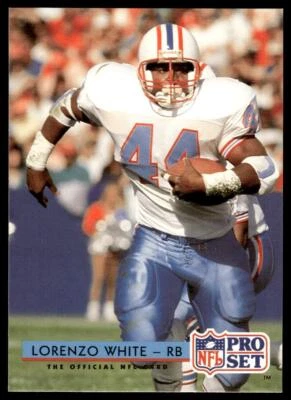 1992 Pro Set 188 Lorenzo White Houston Oilers Football Card - Image 1 of 2