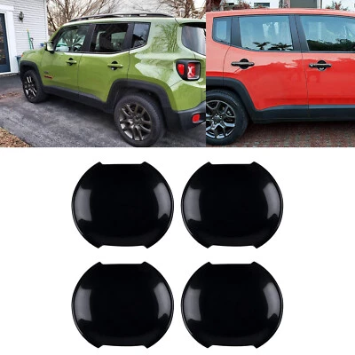 Cubierta de tazón de manija de puerta 4 piezas para Jeep Renegade 2015-2022 (negro) Foto 1 de 4