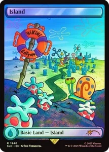 MTG - Island - Rainbow Foil - Spongebob Secret Lair - Magic the Gathering - Picture 1 of 1