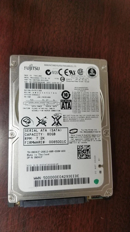 Fujitsu MHZ2080BJ 80GB 2.5" SATA Drive - Image 1 of 1
