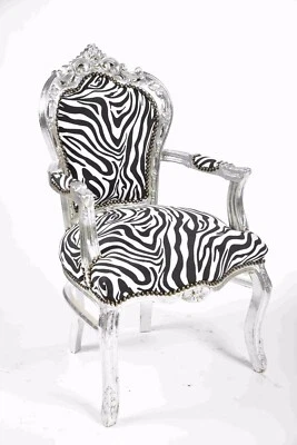 Poltrona in legno di faggio rivestimento in tessuto zebrato foglia argent arredo - Immagine 1 di 2