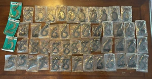 50 Vintage House Numbers Hammered Cast Metal 0, 1,2,3,4,5,6,8,9 - Picture 1 of 9