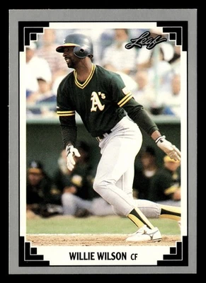 Willie Wilson 1991 Leaf #299 Oakland Athletics BASEBALL *211 - Image 1 of 2
