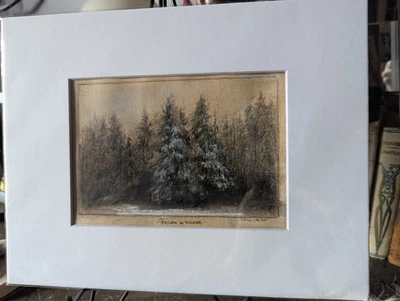 Возвращение к зиме — оригинальный лесной графитовый рисунок | серия Winter & Oblivion - Изображение 1 из 4