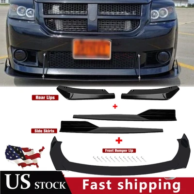 Front Bumper Lip Chin Spoiler Body Kit Splitter Side Skirt For Dodge Caliber Foto 1 de 4