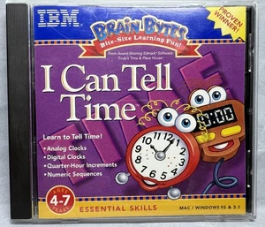 Brain Bytes I CAN TELL TIME Ages 4-7 (CD-ROM IBM 1998) Learn to tell time - Picture 1 of 8