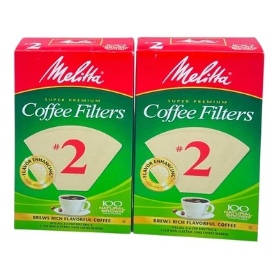 Melitta Super Premium Coffee Filters #2 Natural Brown 100 Ct x 2 Boxes 200 Total - Image 1 of 2