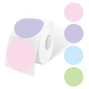 2" Round Thermal Labels, Multicolor, 600/Roll, Direct Thermal Paper, for DIY ... - Picture 1 of 6