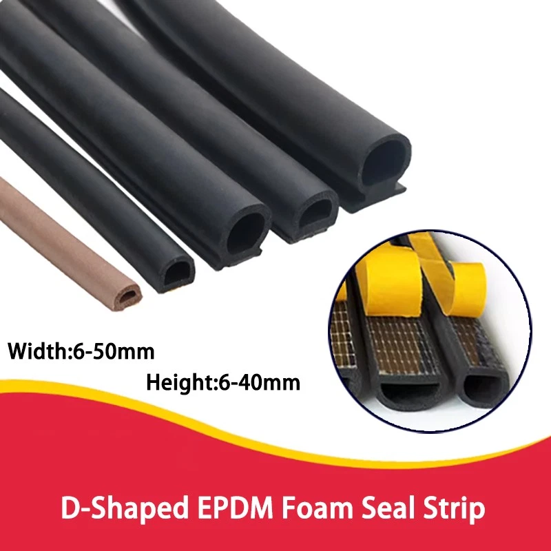 D-Profil EPDM Dichtband Selbstklebend Gummi Gummidichtung Gummistreifen 6-50mm - Bild 1 von 4
