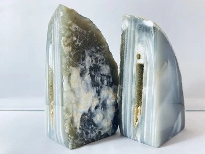 BEAUTIFUL BRAZILIAN AGATE BOOKENDS NATURAL COLOR DISPLAY AGATE - Image 1 of 4