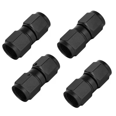 4X Aluminum Alloy 6AN Female to 6AN Female Coupler Straight Swivel Fitting - Image 1 of 4