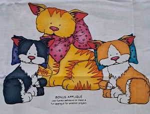 Alley Cats Fabric Panel Daisy Kingdom Cut N Sew Pillow Wall Hanging Applique - Picture 1 of 9