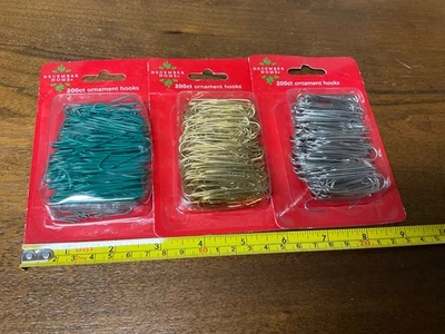 Ganchos de adorno para el hogar de diciembre oro, plata, verde 200 cada uno grande Foto 1 de 3