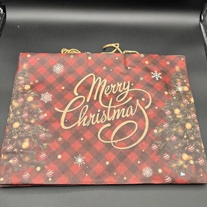 Bolsa grande de regalo de Navidad - Feliz Navidad rojo oscuro - Imagen 1 de 4