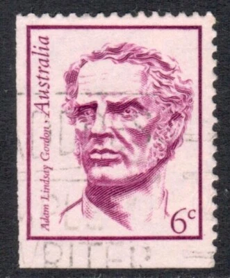 Австралийская марка Скотт 456 б/у 6c Адам Линдсей Гордон, известные австралийцы 1970 - Изображение 1 из 2