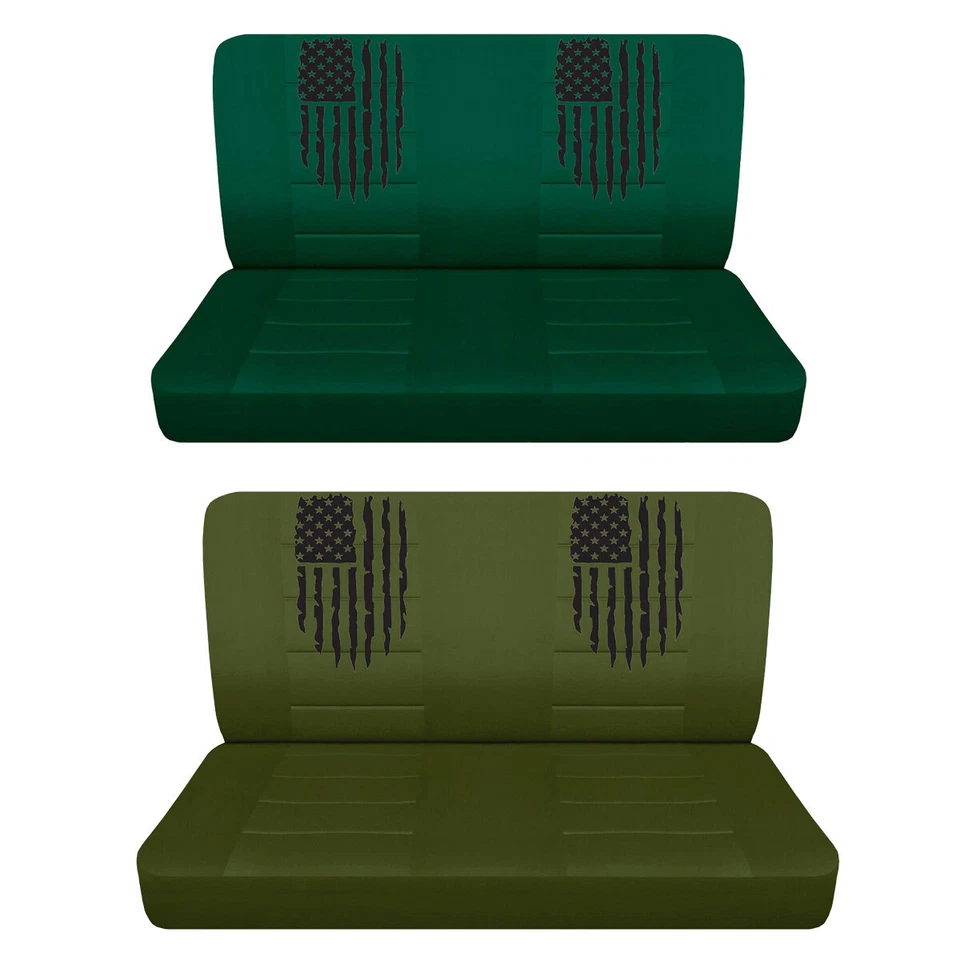Truck Seat Covers Fits Ford Ranger 1983-1992 Green Seat Covers American Flag - Image 1 of 1