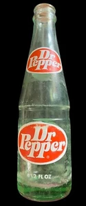70's ACL Oval Logo Dr Pepper 6.5 oz. Green Glass Bottle "Skinny Straight" Style - Picture 1 of 2