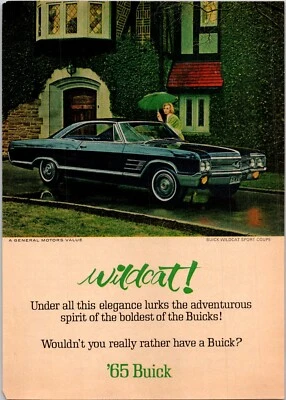 PRINT AD 1964 1965 Buick Wildcat Elegance Adventurous Spirit 5 x 7 Small - Image 1 of 3