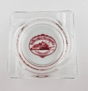 The Delta Steamboat Co. - since 1890, clear glass ashtray square 4 slots - Picture 1 of 5