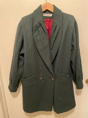 Donny Brook Women's Black Long Wool Double Breasted Trench Coat Size 6  - Image 1 of 3